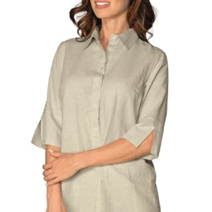 Blusa Java Isacco | Camicia Donna | 60% Cotone | Lino | 120 gr/m2