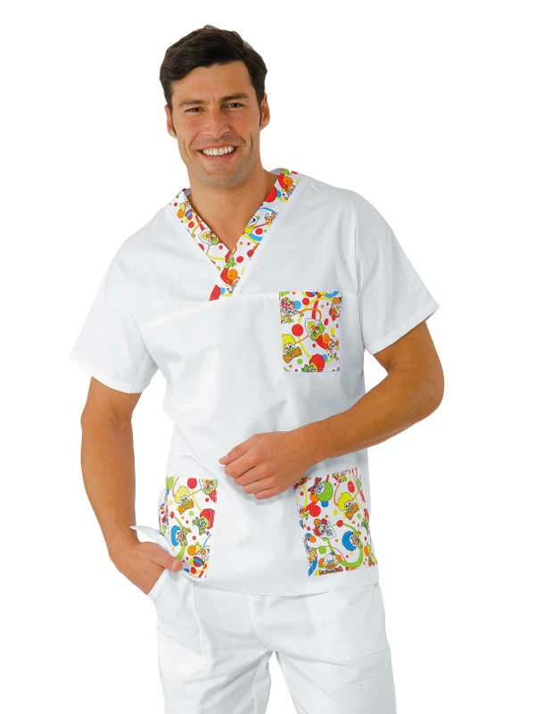 Casacca Collo a V Unisex(Uomo|Donna) Isacco | Smile | 100% Cotone | 190 gr/m2 - immagine 2