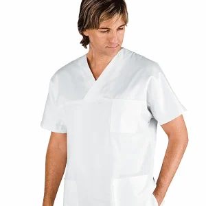 045700 Casacca Bianco Isacco | Collo a V Unisex(Uomo|Donna)| PolyCotone | 150 gr/m2