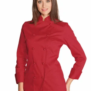 Giacca Red Lady Isacco | Giacca Cuoco | Donna | Rosso | 195 gr/m2
