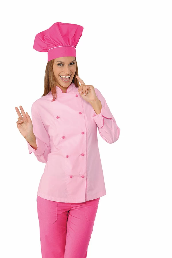 Giacca Lady Extra Light Isacco | Giacca Cuoco | Donna | Fuxia+Rosa | 125 gr/m2 - immagine 2