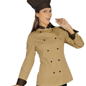 Giacca Lady Royal Isacco | Giacca Cuoco | Donna | Biscotto+Moro | 195 gr/m2