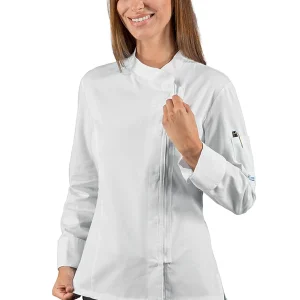 Giacca Lady Zip | Isacco | Giacca Cuoco | Donna | con Zip Laterale | 195gr/m2
