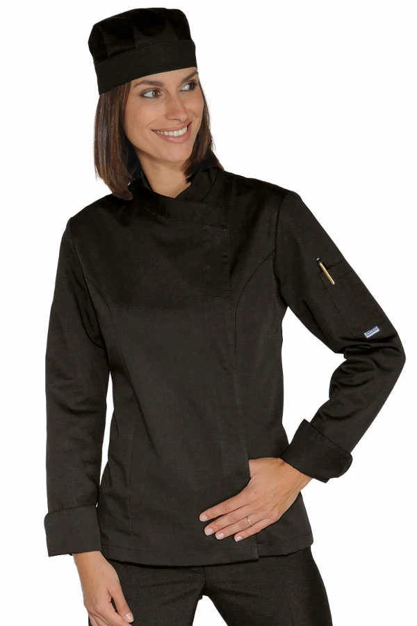 Giacca Lady Snaps Isacco | Giacca Cuoco | Donna | Nero | 195 gr/m2