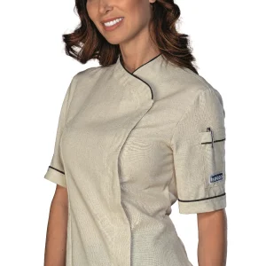 Giacca Lady Snaps Isacco | Giacca Cuoco | Donna | Mezza Manica | Lino | 120 gr/m2