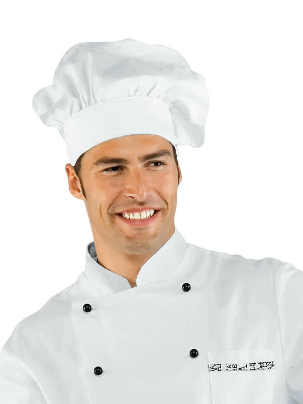 075000 Bianco Isacco | Cappello Cuoco | Chiusura con Velcro | 100% cotone | 190 gr/m2 - immagine 2