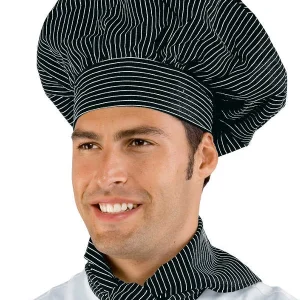 075051 Vienna Nero Isacco | Cappello Cuoco | Chiusura con Velcro | 100% Cotone | 160 gr/m2