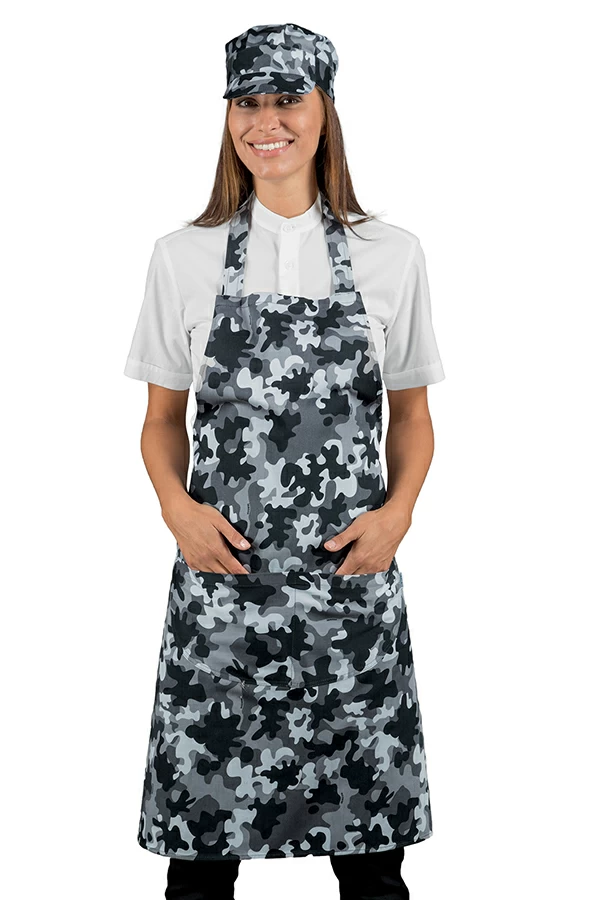 Pettorina Colours Mimetico Isacco | Grembiule Pettorina | 90×70 cm | 100% Cotone | 190 gr/m2