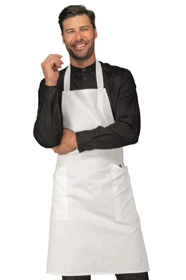 Grembiule Champagne Isacco | Grembiule Pettorina | con Tasche | con Regolazione | 90×70 cm | 195/210 gr/m2