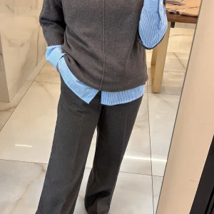 DANIEL & MAYER - PANTALONE A PALAZZO PUNTINATO - MARRONE