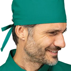 123904 Verde Isacco | Bandana | Sanitario | Regolazione Posteriore Con Cordini | 100% Cotone | 185 gr/m2