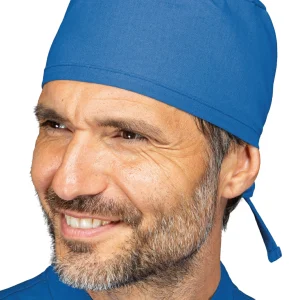 123906 Azzurro Isacco | Bandana | Sanitario | Regolazione Posteriore Con Cordini | 100% Cotone | 185 gr/m2