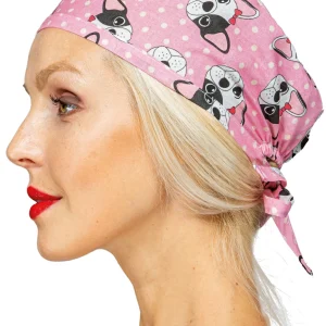 123923 Pink Dog Isacco | Bandana | Sanitario | Regolazione Posteriore Con Cordini | 100%Cotone | 185 gr/m2