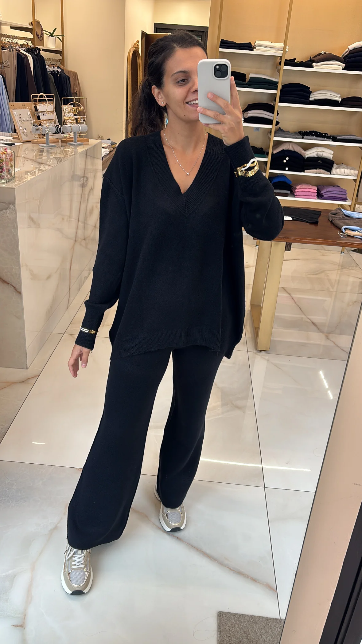 SUSY MIX - COMPLETO MAGLIA V + PANTALONE - NERO - immagine 7