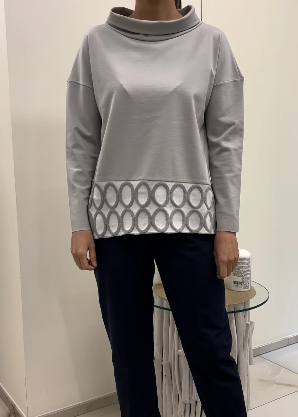 DANIEL & MAYER - MAGLIA RICAMO - GRIGIA - immagine 5