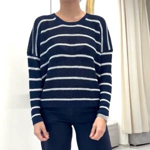 TENSIONE IN - MAGLIA RIGHE - BLU NOTTE