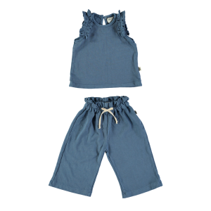 Completo due pezzi bimba blu Petit Indi