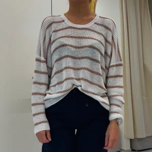 TENSIONE IN - MAGLIA RIGA - LATTE BISCOTTO