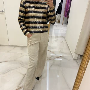 LE VOLIERE - MAGLIA CON PAILLETTES - GOLD