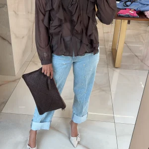 HAVEONE - JEANS MANDY CON APPLICAZIONE - CHIARO