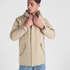 5072 America Uomo Roly | Giubbotto Parka Uomo | Imbottito | Impermeabile | Collo Alto con Cappuccio Ripiegabile | Zip Centrale