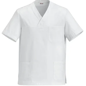 5500001A Leonardo bianco Egochef | Casacca Scollo a V | 100% Cotone | Unisex (Uomo|Donna)
