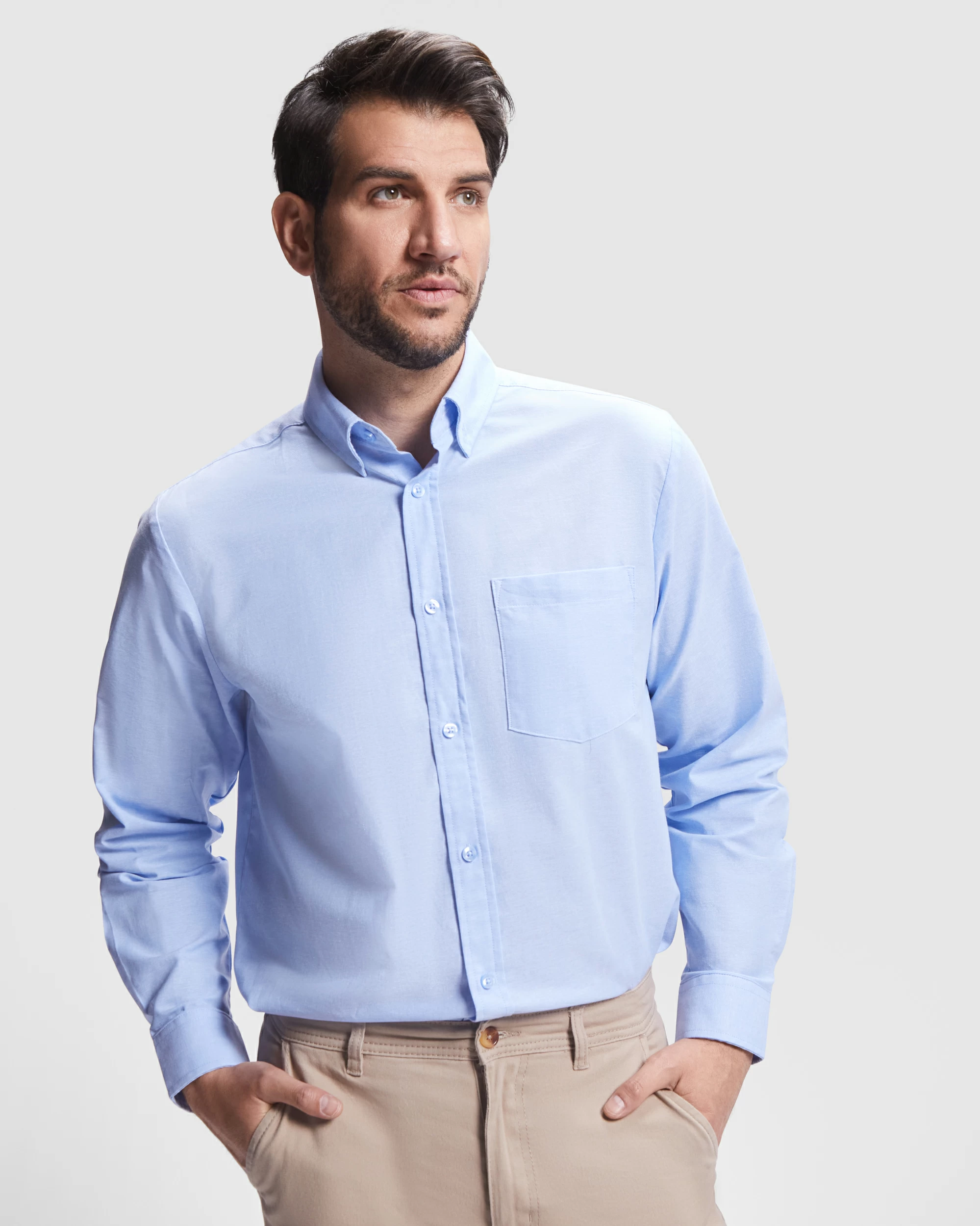 5507 Oxford Roly | Camicia Uomo | con Tasca | 140gr/m2 | Tessuto Oxford - immagine 2