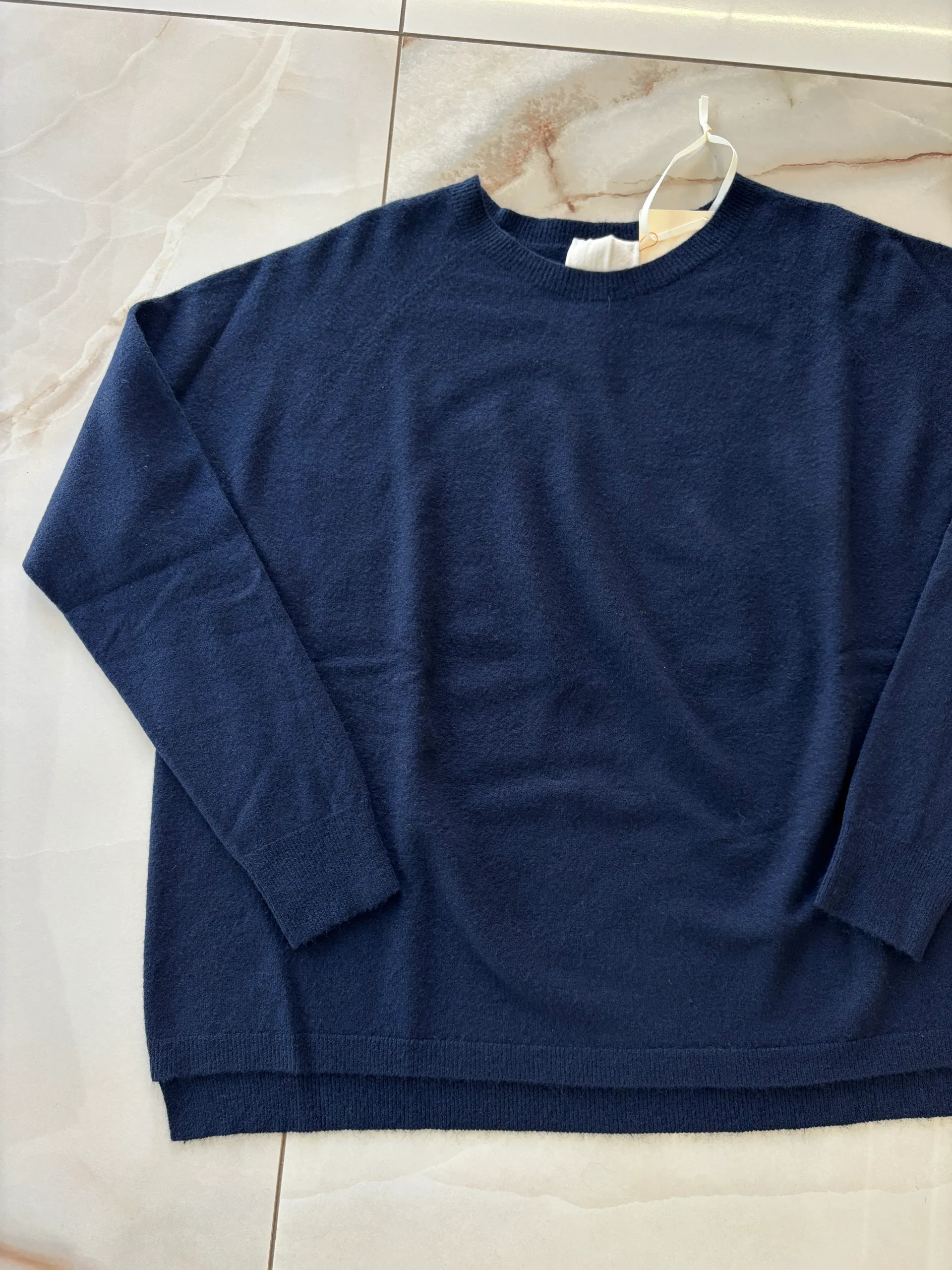 ANGELA DAVIS - MAGLIONCINO GIROCOLLO - GIULIA RI9PA12 - BLU