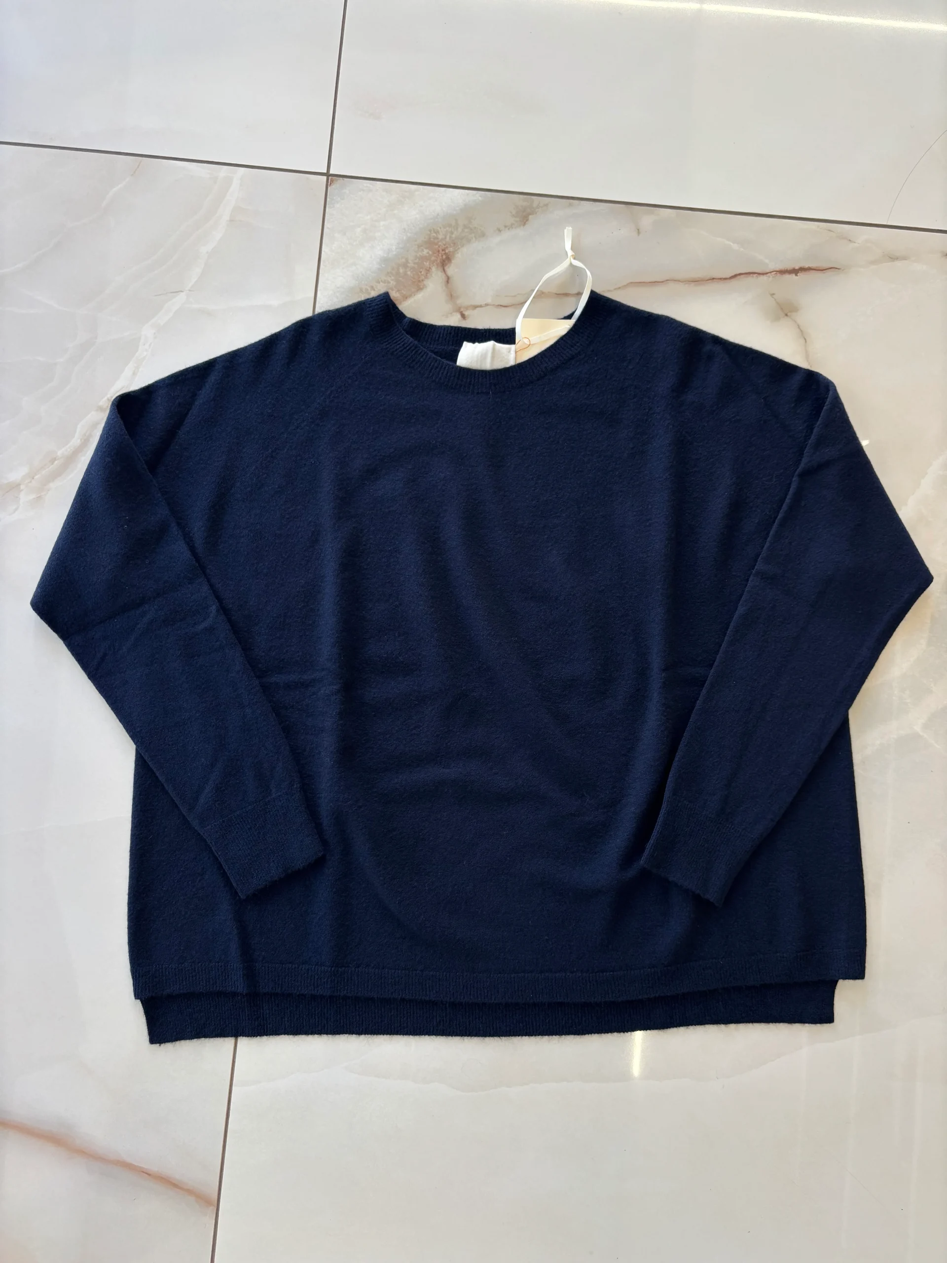 ANGELA DAVIS - MAGLIONCINO GIROCOLLO - GIULIA RI9PA12 - BLU - immagine 3