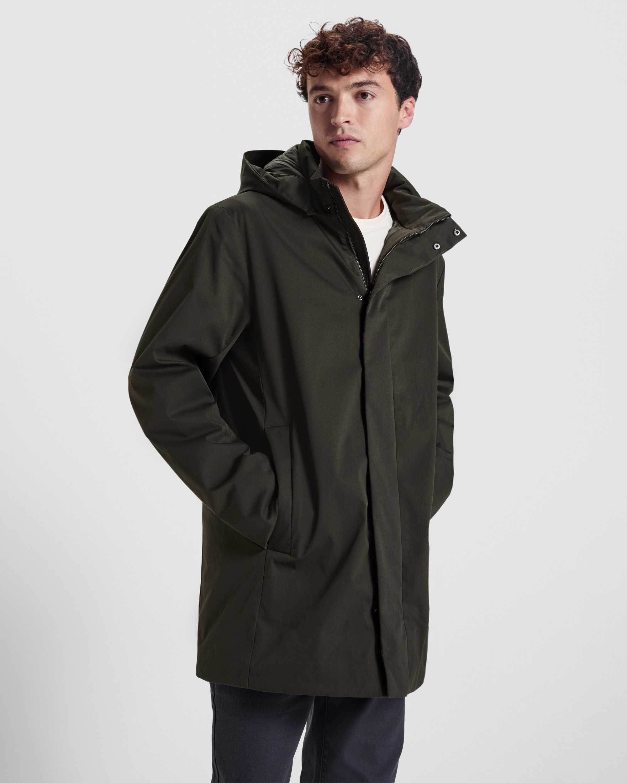6704 Dome Uomo Roly | Parka Trapuntato a 3/4 con collo alto e cappuccio | con Zip | con Tasche | - immagine 2