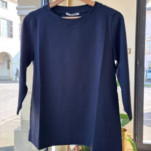 DANIEL & MAYER - MAGLIA BASICA - Manica 3/4  - BLU NOTTE