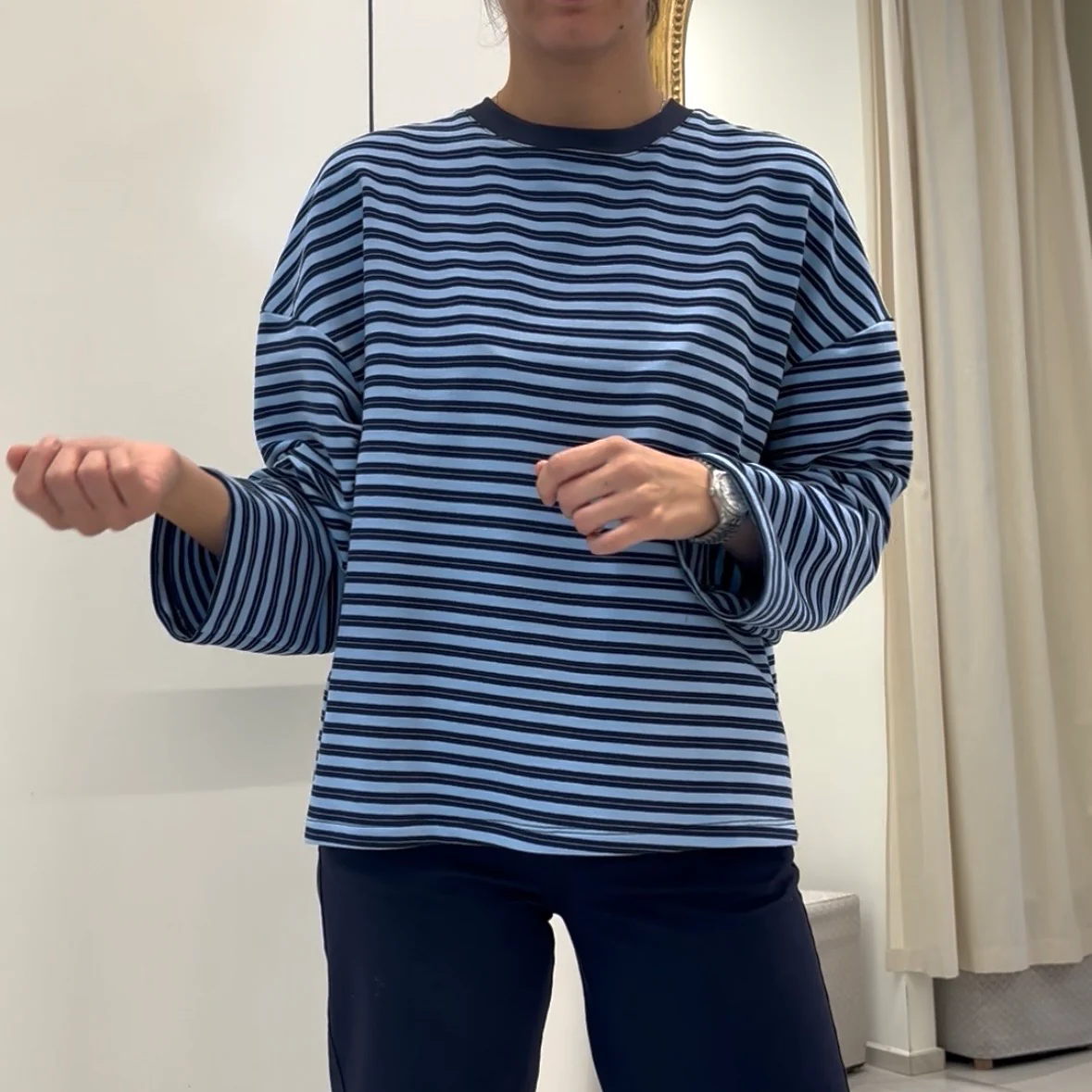 TENSIONE IN - FELPA RIGATA - BLU - immagine 2