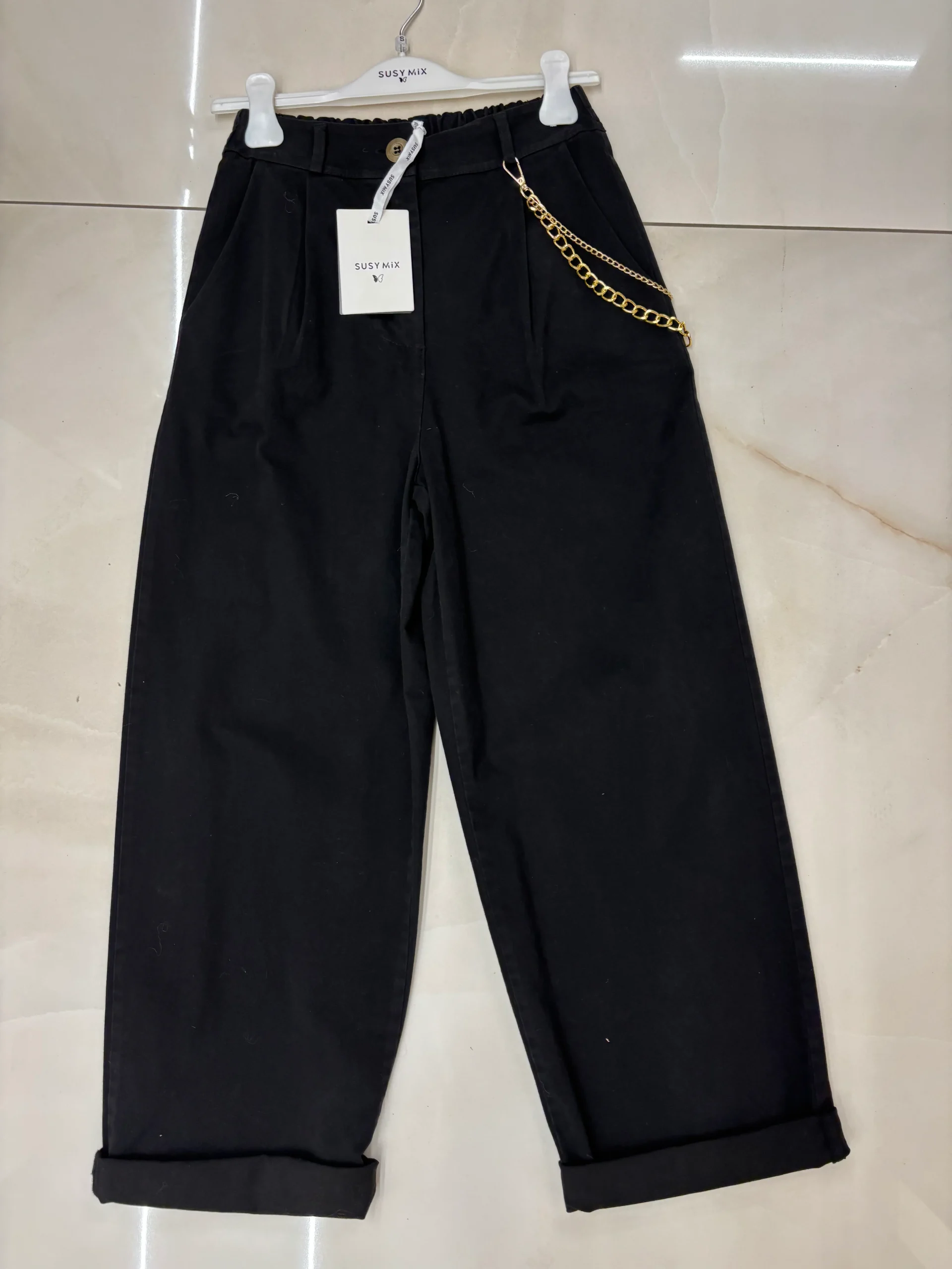 SUSY MIX - PANTALONE NERO C/CATENA - immagine 3