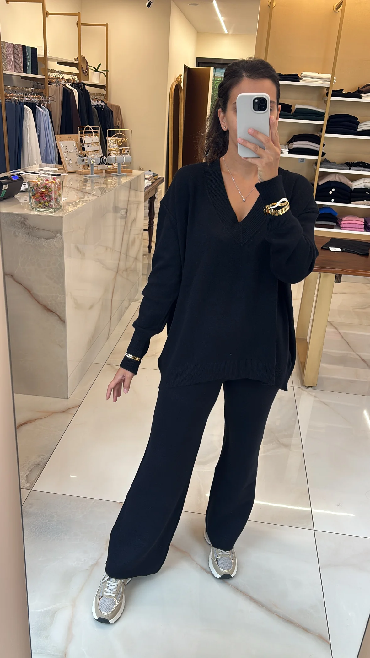 SUSY MIX - COMPLETO MAGLIA V + PANTALONE - NERO - immagine 3