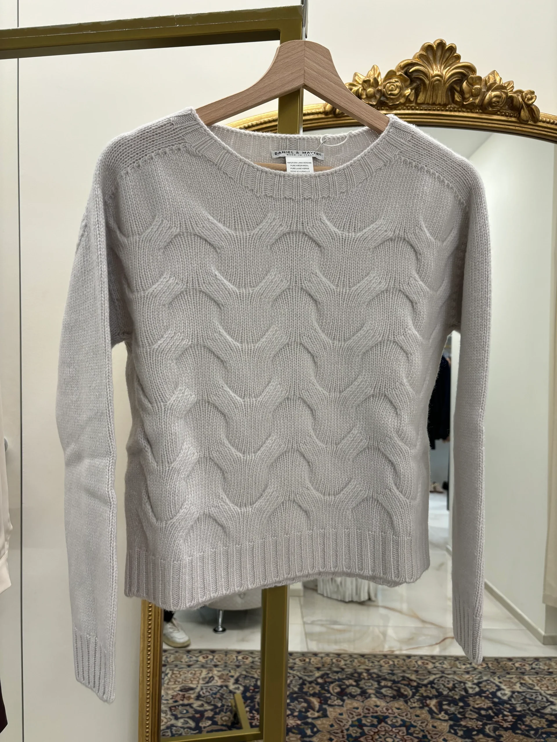 DANIEL & MAYER - MAGLIONE TRECCE - GRIGIO - immagine 3