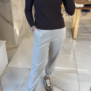 SOUVENIR - PANTALONE BASICO CON COULISSE - GESSO