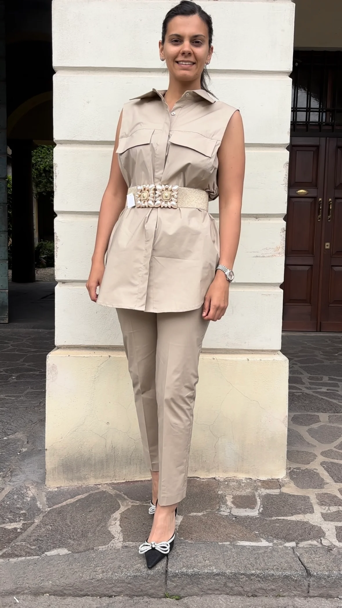 HAVEONE - PANTALONE SIGARETT - BEIGE - immagine 6