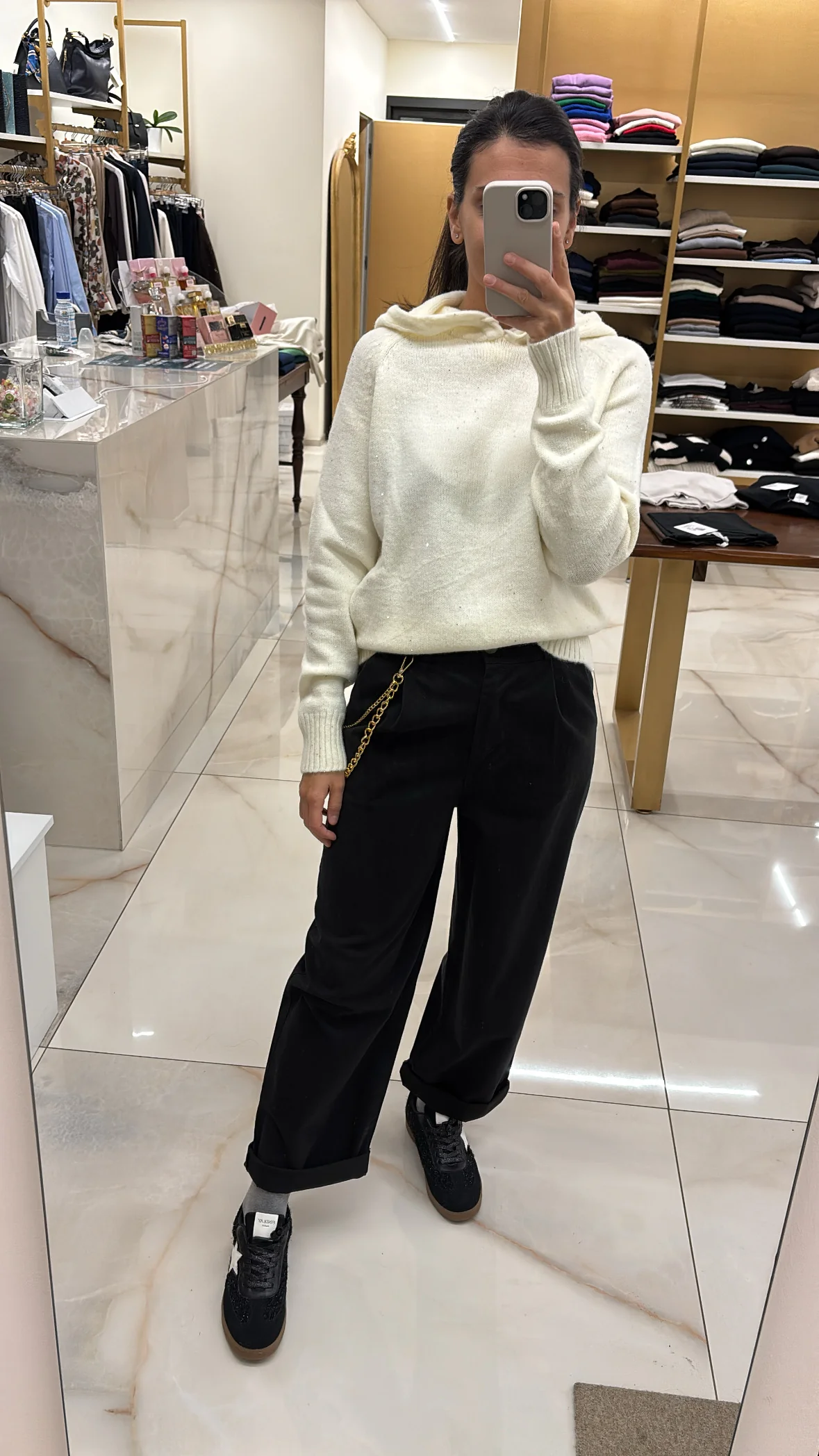 SUSY MIX - PANTALONE NERO C/CATENA - immagine 2