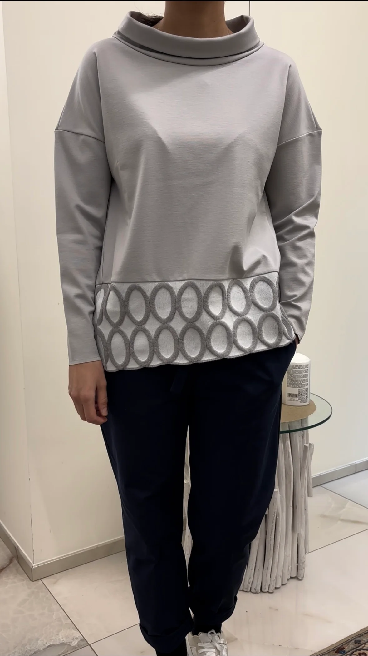 DANIEL & MAYER - MAGLIA RICAMO - GRIGIA - immagine 3