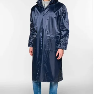 1102 Cappotto in Nylon/PVC Sottozero | Giacca Uomo | Impermeabile | Antipioggia | con Tasche | con Cappuccio | Spessore 0,18mm