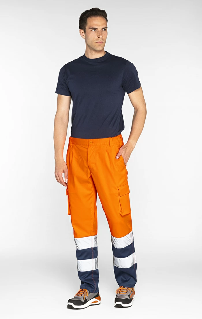 Pantalone H.V. Stretch Sottozero 1590 | Pantalone Alta Visibilità | Uomo | con Tasche | Conforme | 250 gr/m2 - immagine 2