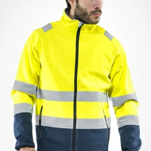 Solarsoft Sottozero | Softshell Alta Visibilità | Giacca | Uomo | Interno in Pile | con Tasche | Conforme | 290 gr/m2