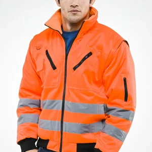 Nuovo Cantoniere Sottozero | Giubbotto Alta Visibilità | Giacca | Uomo | Imbottito | Maniche Staccabili | con Tasche | Conforme