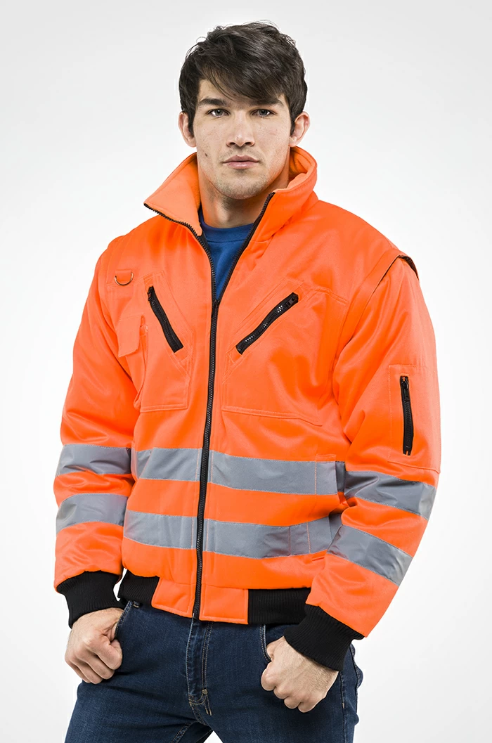 Nuovo Cantoniere Sottozero | Giubbotto Alta Visibilità | Giacca | Uomo | Imbottito | Maniche Staccabili | con Tasche | Conforme - immagine 2