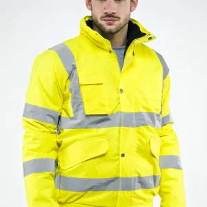 Motorway Sottozero | Giubbotto Alta Visibilità | Giacca | Uomo | con Tasche | con Cappuccio | Conforme