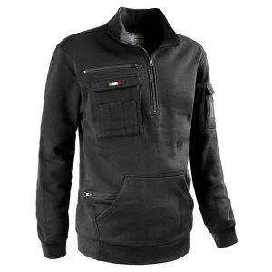 Tank Sottozero | Felpa Uomo | Mezza Zip | Multitasche | Tricolore Italia | 280 gr/m2