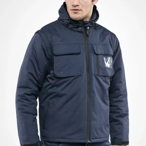 Killer Sottozero | Giacca da Lavoro | Giubbotto | Uomo | con Tasche | Imbottito | con Maniche Staccabili | con Cappuccio