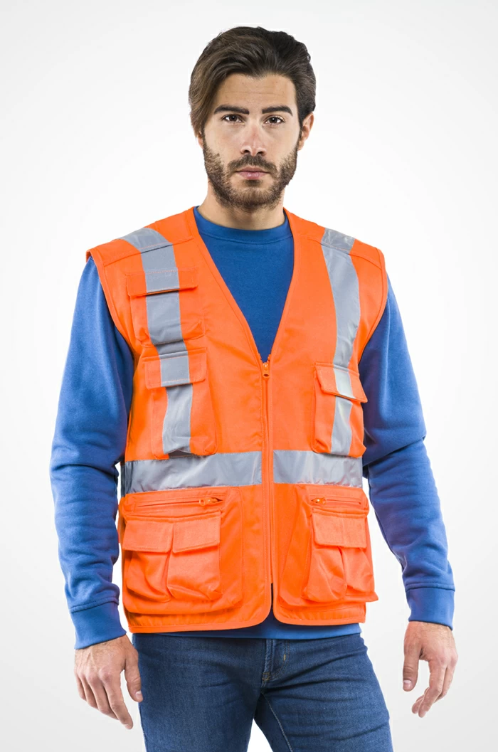 Star H.V. Sottozero | Gilet Alta Visibilità | Uomo | con Zip | Multitasche | Conforme | 240 gr/m2 - immagine 4
