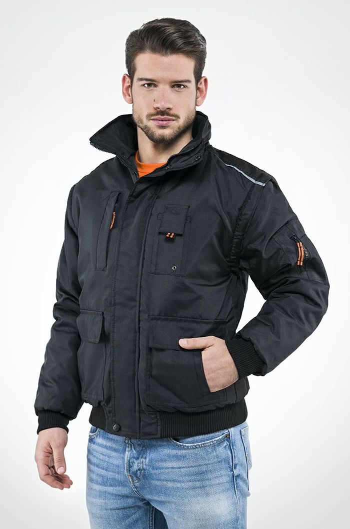 Madrid Sottozero | Giacca da Lavoro | Giubbotto | Uomo | con Tasche | Imbottito | con Maniche Staccabili - immagine 2