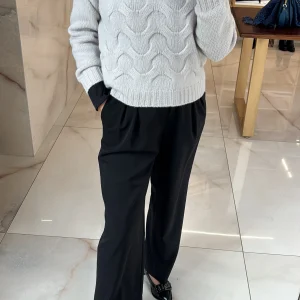 HAVEONE - PANTALONE PALAZZO - NERO